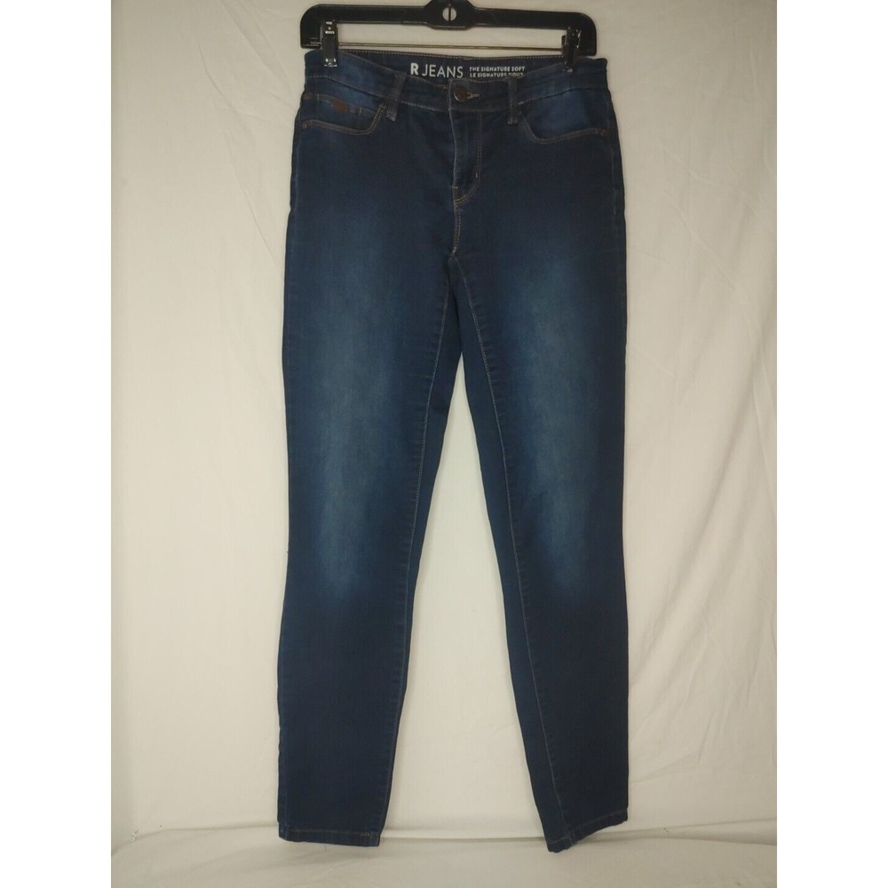 R Jeans Womens Sz26 Dark Wash Blue Long Signature High Rise Skinny Stretch